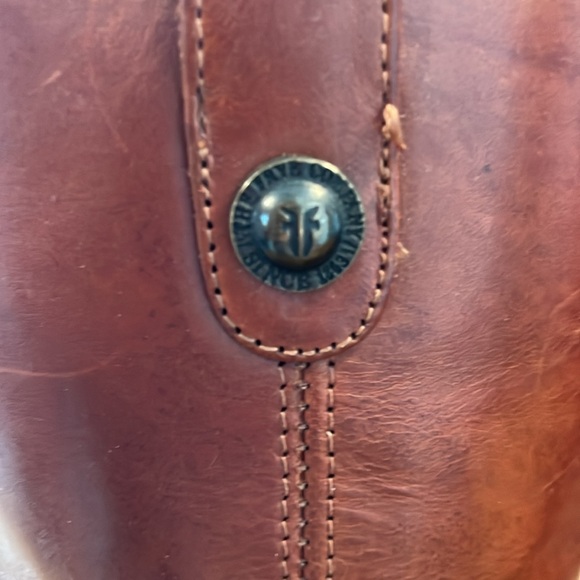 Frye Melissa Button Lug-Sole Tall Riding Boot, Cognac, size 7.5 - Picture 4 of 7